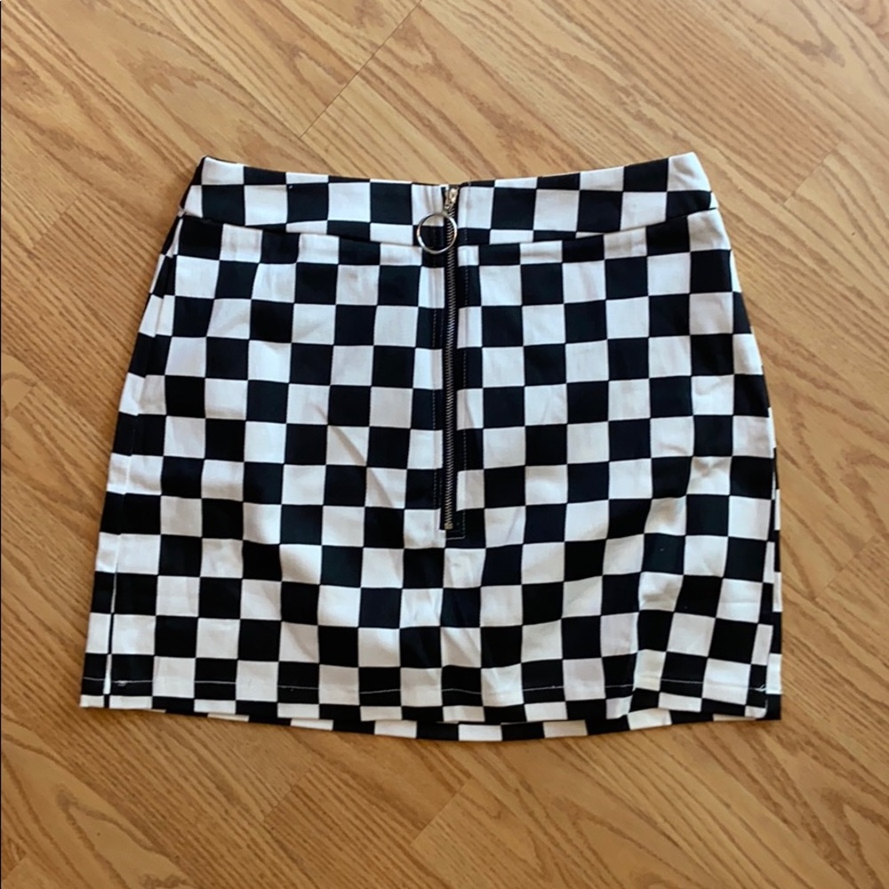 Shein checkered mini skirt